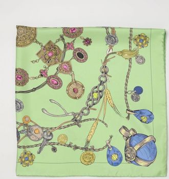 Versace Graphic Print Square Scarf in Silk Twill