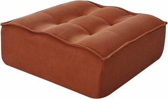 Oviala Puf de tela 80 x 75 x 32 cm terracota