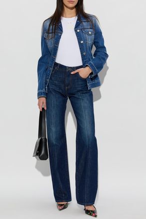 Dolce & Gabbana T-shirt With Logo Patch, Womens, White