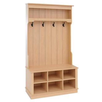 Hhg [nunca Usado] Aparador Hhg-661, Aparador De Pasillo De Madera Con Banco, 4 Ganchos, Compartimento De Almacenamiento Y Estante De Melamina, 170 X 100 X