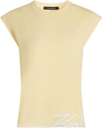 Karl Lagerfeld Tanktop met Zoom - Dames - Tops zonder mouwen - Geel - S - Tops
