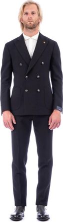 Lardini Double Breasted Suit Set - Heren - Business pakken - Zwart - XL - Wol - Kostuums