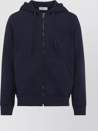 Etro cotton blend zip-up hoodie sweatshirt
