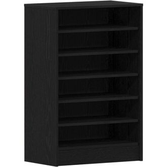 vidaXL Shoe Cabinet Black oak 60 x 35 x 92 cm Engineered Wood Vidaxl