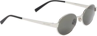 Saint Laurent Zonnebril met gegraveerde pootjes - Dames - Zonnebrillen - Grijs - ONE Size - Accessoires