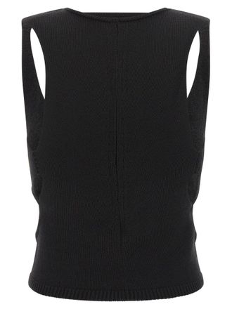Rick Owens Womens Black Wool Tank Tops