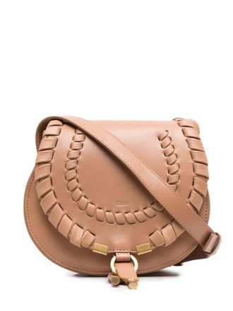 Chloé small Marcie whipstitch crossbody bag - women - Calf Leather - One Size - Brown