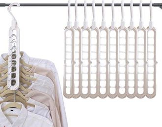 No Brand Allecto - Percha 9 En 1 - Ahorra Espacio - Gira 360 Grados - Organizador M&aacute;gico - Soporte Para Perchas - Adecuado Para Ropa Y Accesorios
