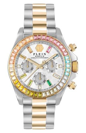 Philipp Plein Nobile Silicone Strap Chronograph Watch, 43mm in Two Tone at Nordstrom