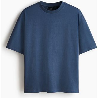 H&M Oversized Fit Cotton T-shirt in Blue at Nordstrom, Size Xx-Large