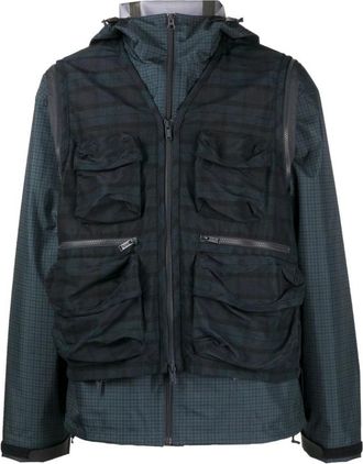 Undercover Green Check Hooded Reversible Jacket