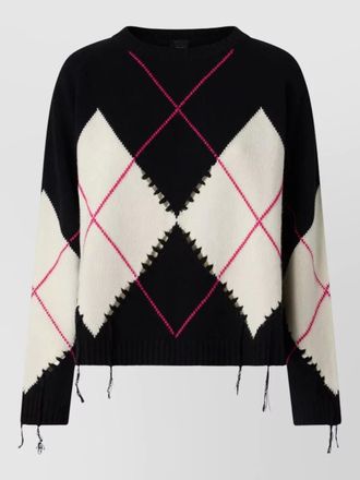 Pinko berna crew neck argyle knit sweater