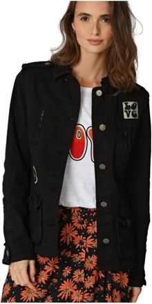 Five Jeans Veste saharienne appuy&eacute;e boutonn&eacute;e - Dames - Zomerjassen - Zwart - XL - Katoen - Jassen