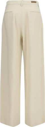 Jacob Cohen Womens Wide Leg Canvas Pants Light Beige Viscose; Silk Trousers