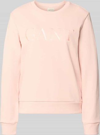 GANT Sweatshirt mit Label-Stitching und Rundhalsausschnitt in Rosa, Größe XXL