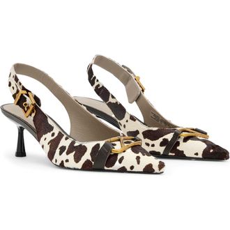 AllSaints Hera Pointed Toe Slingback Pump in Cow Print at Nordstrom, Size 8.5Us