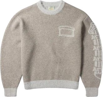 Aries Jersey de cuello redondo Fluffy Column Chenille - Knitwear - Hombre - Gris - L