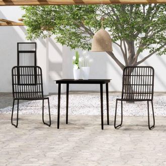 vidaXL Juego De Comedor Para Jard&iacute;n 3 Piezas Negro Vidaxl