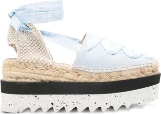 Stella McCartney platform ribbon espadrilles - Blue