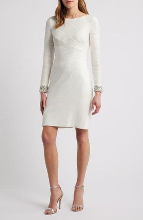 Vince Camuto Foil Wave Long Sleeve Knit Dress in Ivory at Nordstrom Rack, Size 14