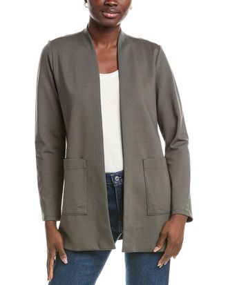 Eileen Fisher Eileen Fisher Petite High Collar Long Jacket