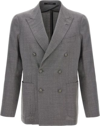 Tagliatore Montecarlo Blazer - Heren - Blazers - Grijs - M - Wol - Jassen