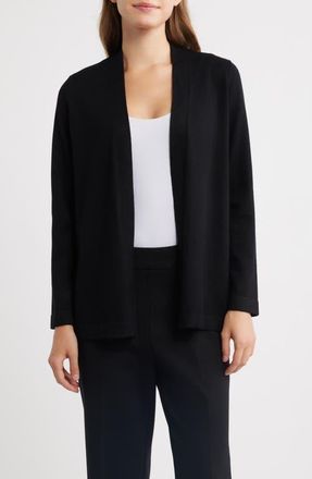Anne Klein Chatham Open Front Cardigan in Black at Nordstrom, Size Xx-Small
