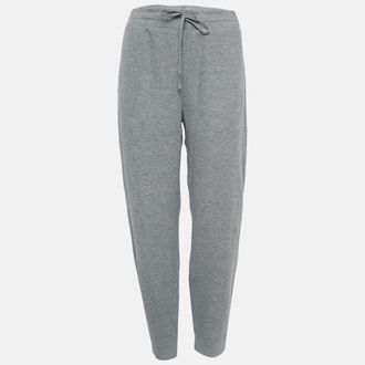 Theory Grey Pima Organic Cotton Rib Knit Trackpants L