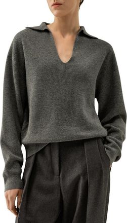 LilySilk Cashmere Polo Sweater in Deep Oak at Nordstrom, Size X-Small