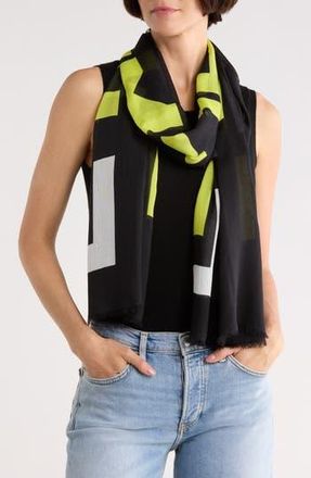 Longchamp Logo Print Scarf in Black at Nordstrom Rack