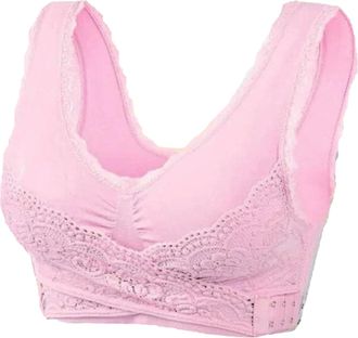 Generic Kendally Bra, Kendally Comfy Corset Bra Front Cross Side Buckle Lace Bras, Front Cross Side Buckle Wireless Lace Bras Closure Bras for Women Plus Size