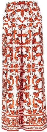 Dolce & Gabbana Silk pants with Maiolica print Woman 44