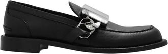 J.W.Anderson Logo-gegraveerde kettingloafers - Dames - Loafers - Zwart - 35 EU - Leer - Schoenen