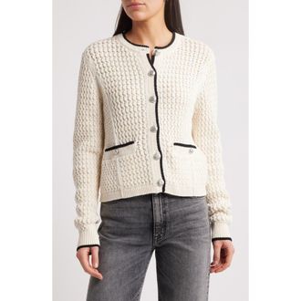 Rag & Bone Daria Textured Cotton Blend Cardigan in Marsh at Nordstrom Rack, Size Medium