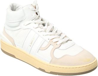 Lanvin Tennis Leather & Mesh High-Top Sneaker