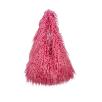 Generic Womens Plush Shoulder Bags Girls Faux Fur Drawstring Bucket Bag Fashion Female Furry Purse Tote Handbags(Rose)
