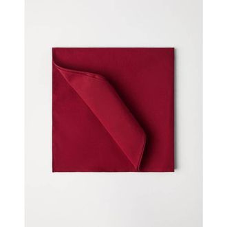 Brunello Cucinelli Mens Red Cotton Pocket Square
