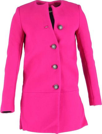 Balenciaga Pre-owned Womens Single-Breasted Peacoat in Pink Wool - Size X-Small