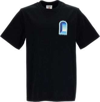 Casablanca Black Printed Cotton T-Shirt
