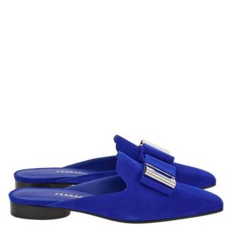 Ferragamo Lea Suede Slip-On Mules, Size 7 C