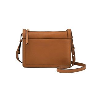 Fossil womens bag Taryn brown leather crossbody bag, L: 24.1 cm, W: 5.7 cm, H: 18.4 cm, ZB1894216