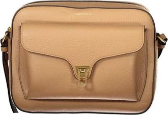 Coccinelle Tassen, Dames, Bruin, ONE Size, Gestructureerde Leren Crossbody Tas