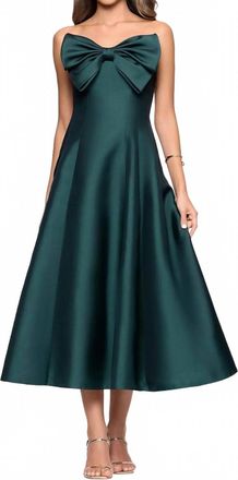 Betsy & Adam Womens Strapless Midi Dress In Green