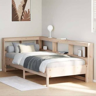 Berkfield Home Bookcase Bed without Mattress 75x190 cm Solid Wood Pine in Brown