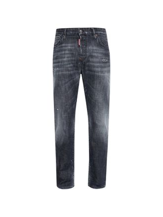 Dsquared2 Relaxed Fit Faded Black Denim Jeans
