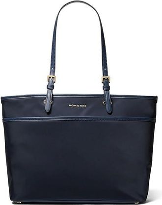 Michael Kors Winston Large Top Zip Function Tote Tote Handbags Navy, Nylon/Polyester