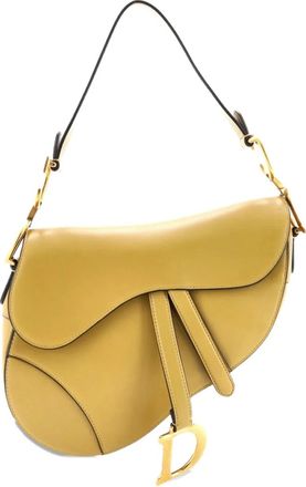 Dior Saddle Handbag Leather Medium shoulder bag - Geel