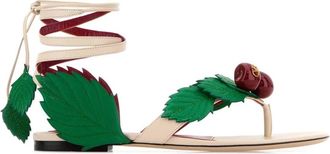 Valentino Garavani Cherryfic Thong Sandalen - Dames - Sandalen - Wit - 36 EU - Leer - Schoenen