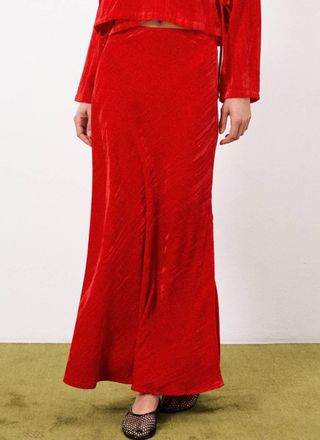 FRNCH Womens Colomba Maxi Skirt In Red