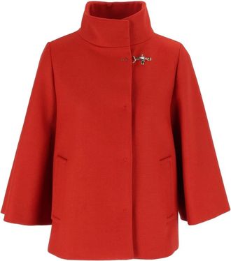 Fay Cappa Con Gancio - Foderata - Dames - Ponchos - Rood - S - Jassen